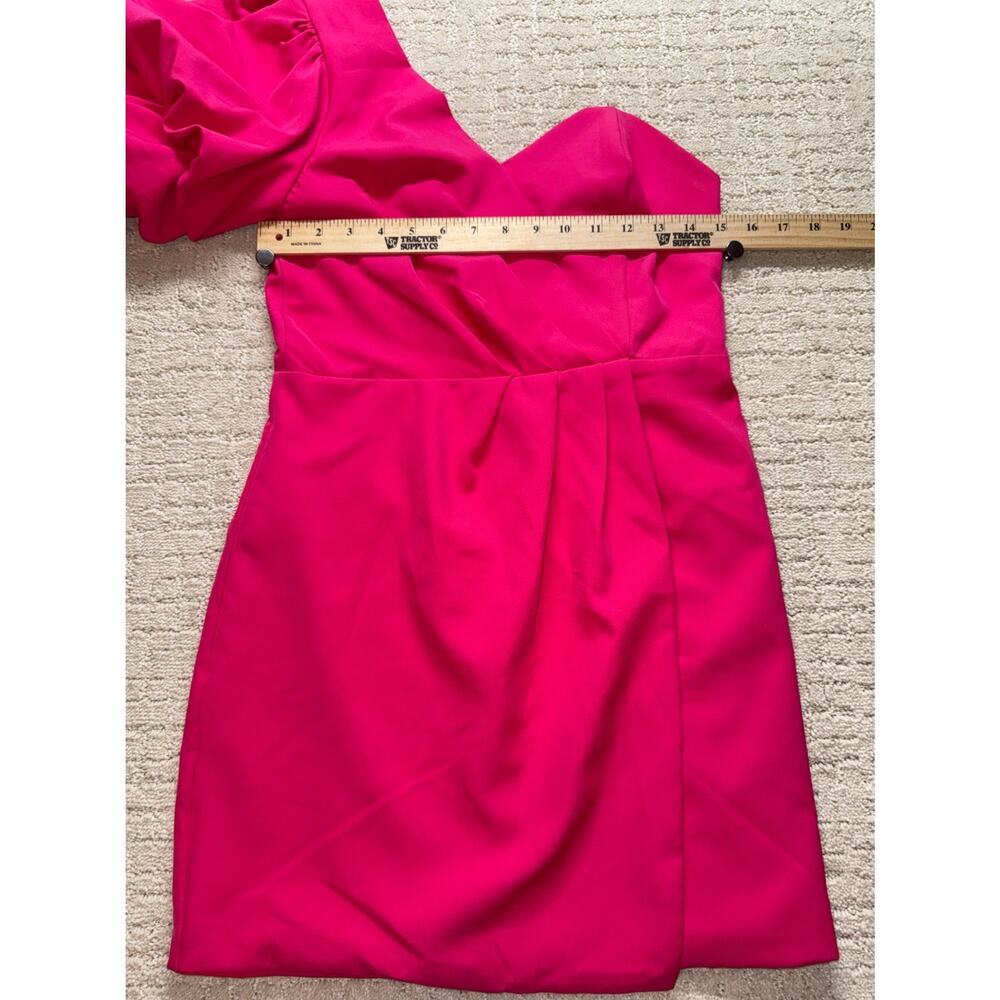 DO+BE Women's Hot Pink One Shoulder Ruffle Cocktail Party Dress‎ Size M - Picture 3 of 7